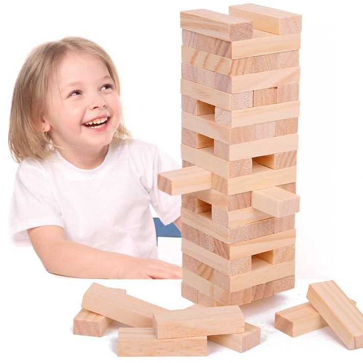 Kids Education Login - Blocchi di Costruzione in Legno Naturale,